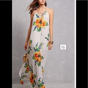 Tropical print maxi dress